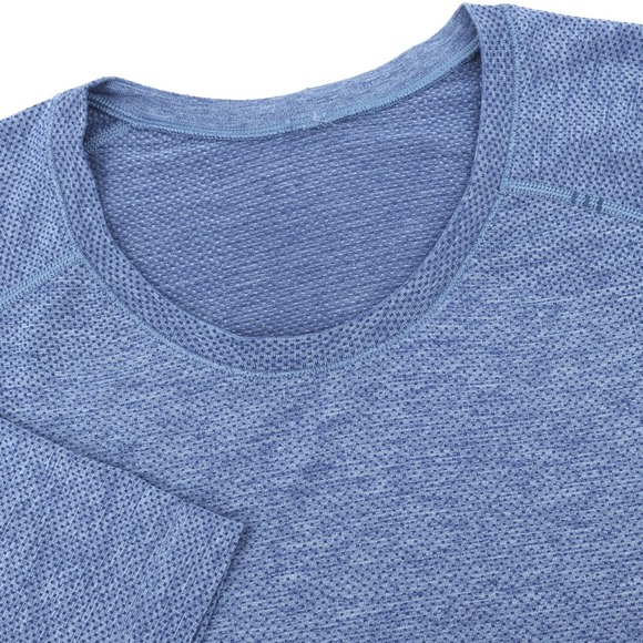 lululemon athletica Other - Lululemon Shirt Mens Large Blue Short Sleeve Metal Vent Tech Workout Gym Logo